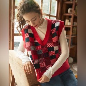Cute Red and Blue Plaid Vest